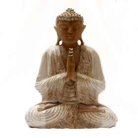 Ručně Vyřezávaná Socha Buddhy - Vítejte - 30cm - Poškozená