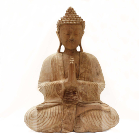 Ručně Vyřezávaná Socha Buddhy - Vítejte - 40cm - Poškozená