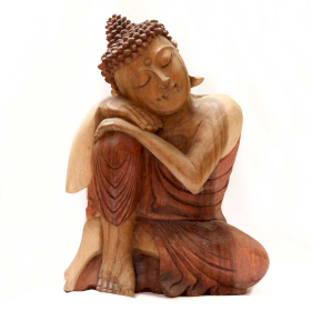 Ručně Vyřezávaná Socha Buddhy - Přemýšlející - 30cm - Poškozený