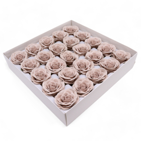 25x Mýdlové Květy - Velké (7-Vrstev) Vintage Růže - Somersett Béžová