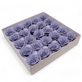 25x Mýdlové Květy - Velké (7-Vrstev) Vintage Růže - Ocelová Modř