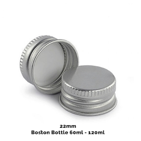 50x Uzávěr pro Jantarovou Bostonskou Lahev (120ml) - Hliníkový Silver 22mm