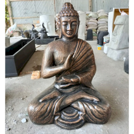 Velký Antický Zlatý Buddha Střední - Meditace na Stupě - 1.5m