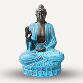 Velký Tyrkysový & Kamenný Buddha - Učící na Lotose - 2m