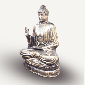 Velký Antický Zlatý Buddha - Učící na Lotose - 2m