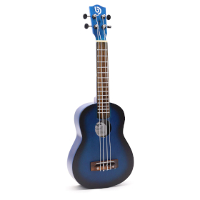 Ručně Vyráběné Ukulele - Modrý Sunburst Finish (4 Struny)